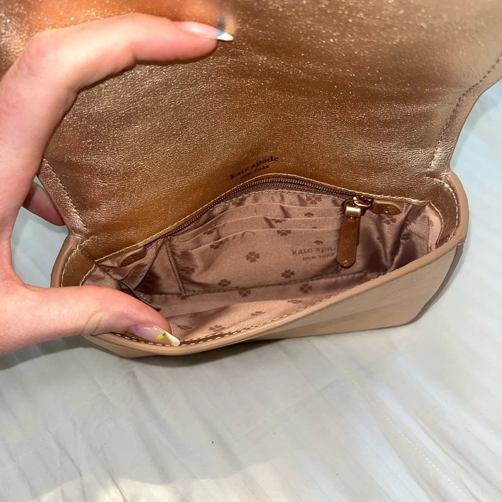 Kate Spade Gold Quilted Crossbody Bag - Picture 3 of 4